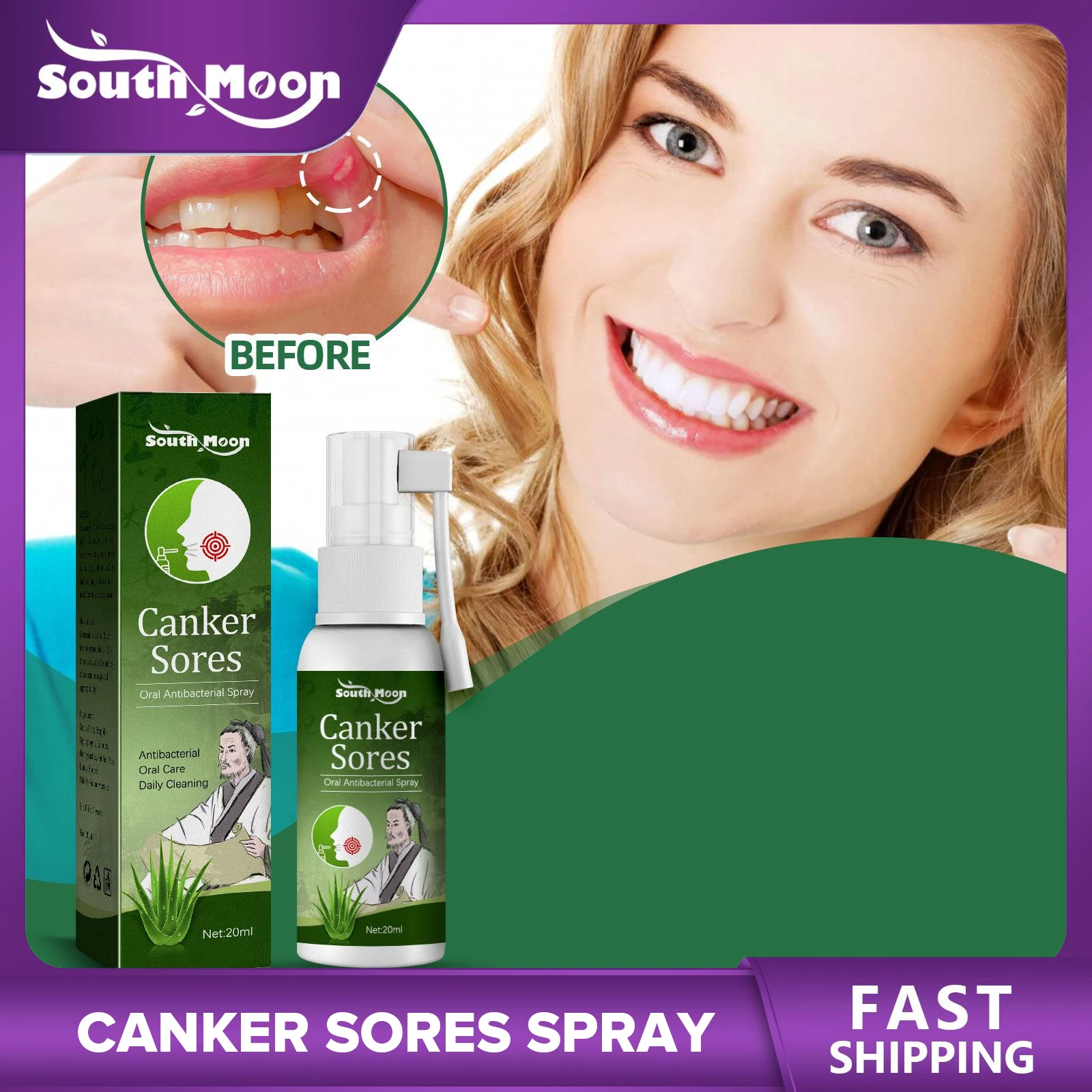 Spray Antidouleur Pour La Bouche, Traitement Antibactérien, Haleine