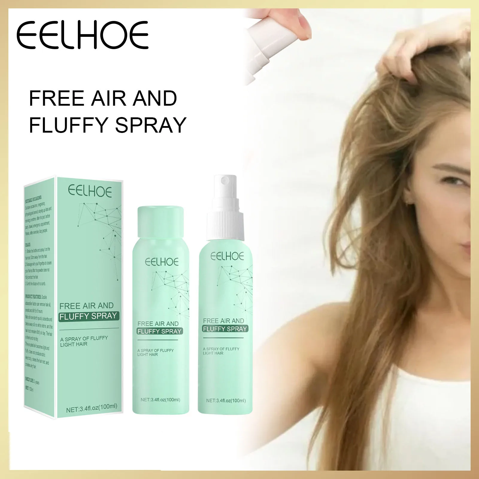 

Wash-free Fluffy Hair Spray Lazy Remove Oil Refreshing Dry Hair Leave-in Hair Spray No-wash Air Feeling Fluffy Spray Dry Shampoo