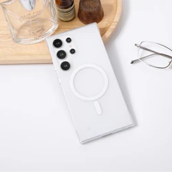 Ultra-Slim Matte Clear Frameless Phone Case with Wireless Charging Support for Galaxy S23 (White)