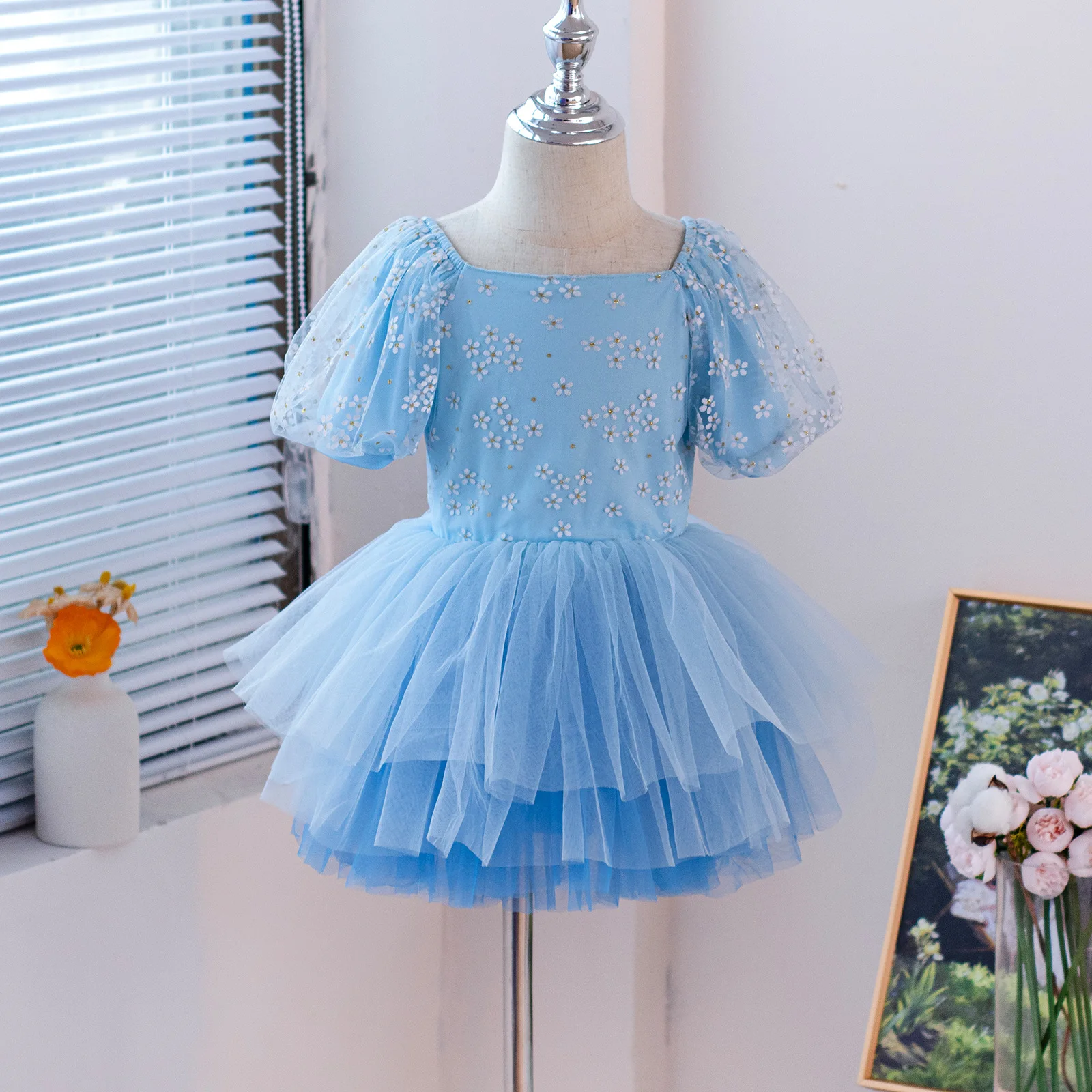 Ballet TuTu Dress Kids Dancing Party Dress Performance Costume Princess Wedding Dress