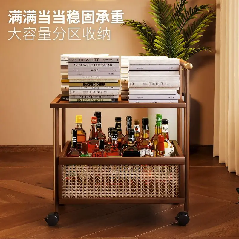 Storage shelf living room floor movable middle cart with wheel household debris storage rack simple storage shelf