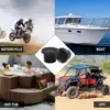 Herdio 160W 3 Inch Marine Boat Waterproof Speakers Motorcycle bluetooth Speaker Audio Stereo System For ATV UTV Outdoor (Gray) 6