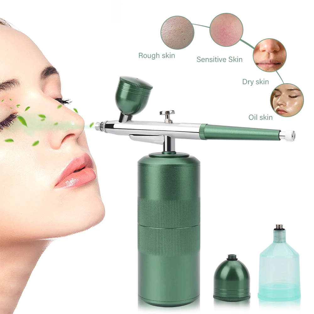 Facial Airbrush Sprayer Water Oxygen Injection Facial Machine Skin Moisturize Rejuvenation Air Brush Compressor Beauty Apparatus usb rechargeable facial nano mist sprayer steamer deep hydrating skin care oxygen injector facial hydration beauty machine