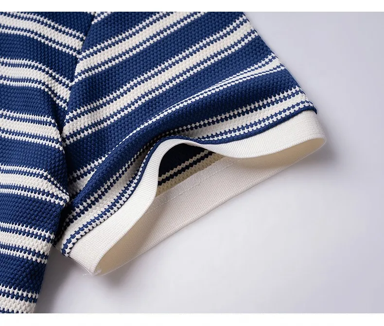 Light luxury striped color blocked short sleeve polo shirt men fashion luxury brand exquisite embroidery summer casual T-shirt 19 S873a1a8486b1409f908bd303f1d7f913G