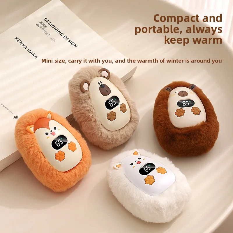 Plush Hand Warmer Mini Hand Warmer Heater Cartoon Portable Hand Heater for Indoor Outdoor Electric Hand Warmer Digital Display