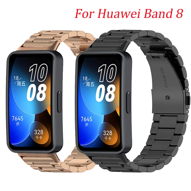 Correa de reloj de acero inoxidable para Huawei Band 8, pulsera de