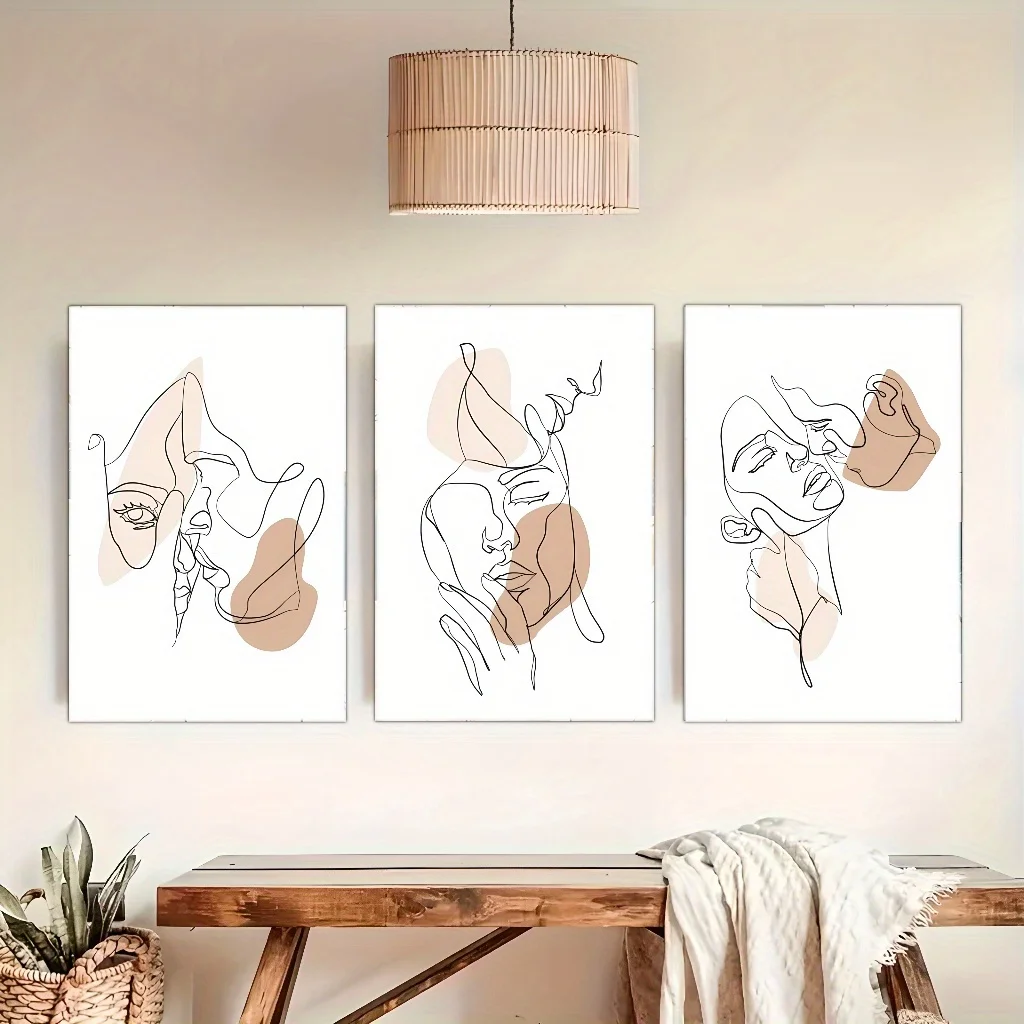 Toile Encadrée Lignes Abstraites Modernes / 72x108cm / Cadre Noir Fabrique En France Deco Murale Dada Art 93150925