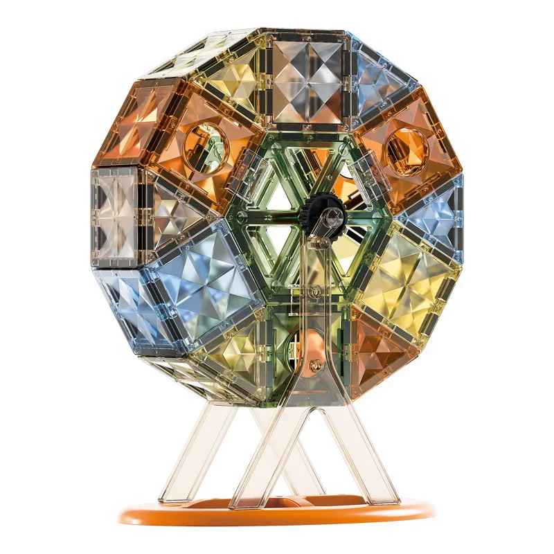 4D Diamond Face Color Window Magnetic Building Blocks DIY Building Set Children's Educational Montessori Educational Toys