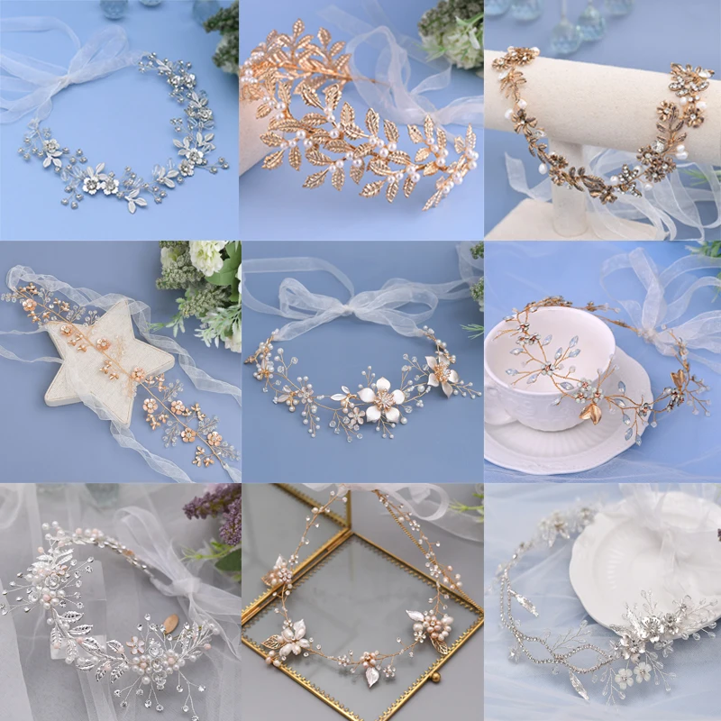 Prom Headband for Women Bride Handmade Crystal Rhinestone Tiaras Hairbands Wedding Hair Accessories Crown Jewelry Bride Hairband