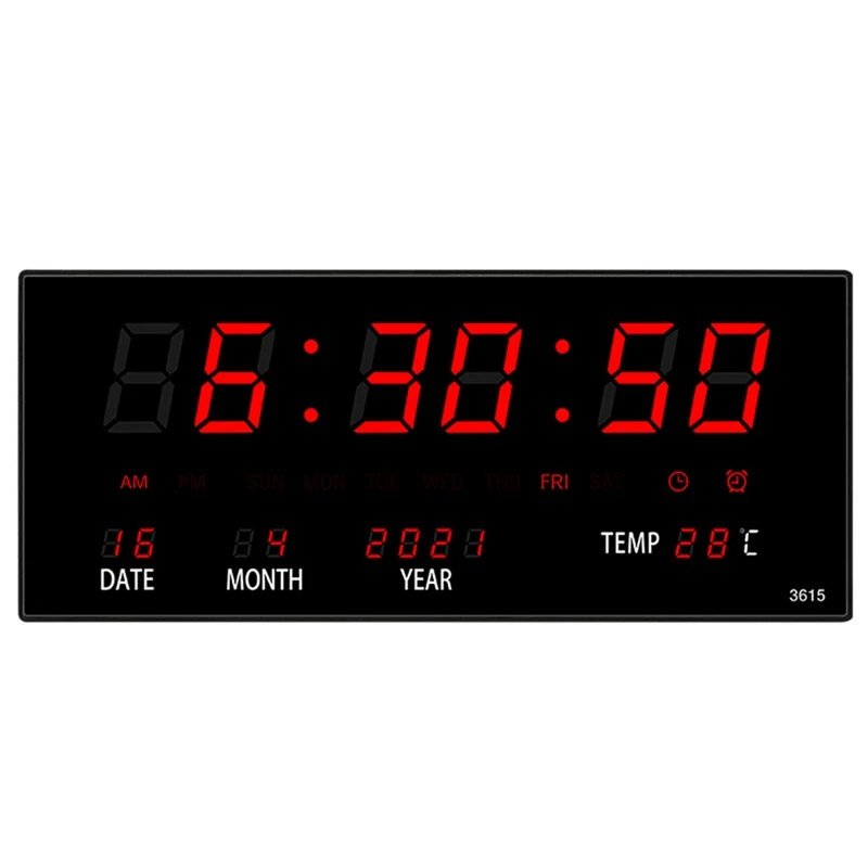 LED Perpetual Calendar Electronic Clock Digital Wall Clock Alarm Hourly Chiming Temperature Table Clocks Home Office