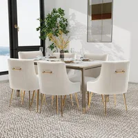 Dining Chairs,Modern Living Room Chairs, Velvet Upholstered Dining Room Chairs with Gold Legs,Tufted Accent Chair Set of 6 2
