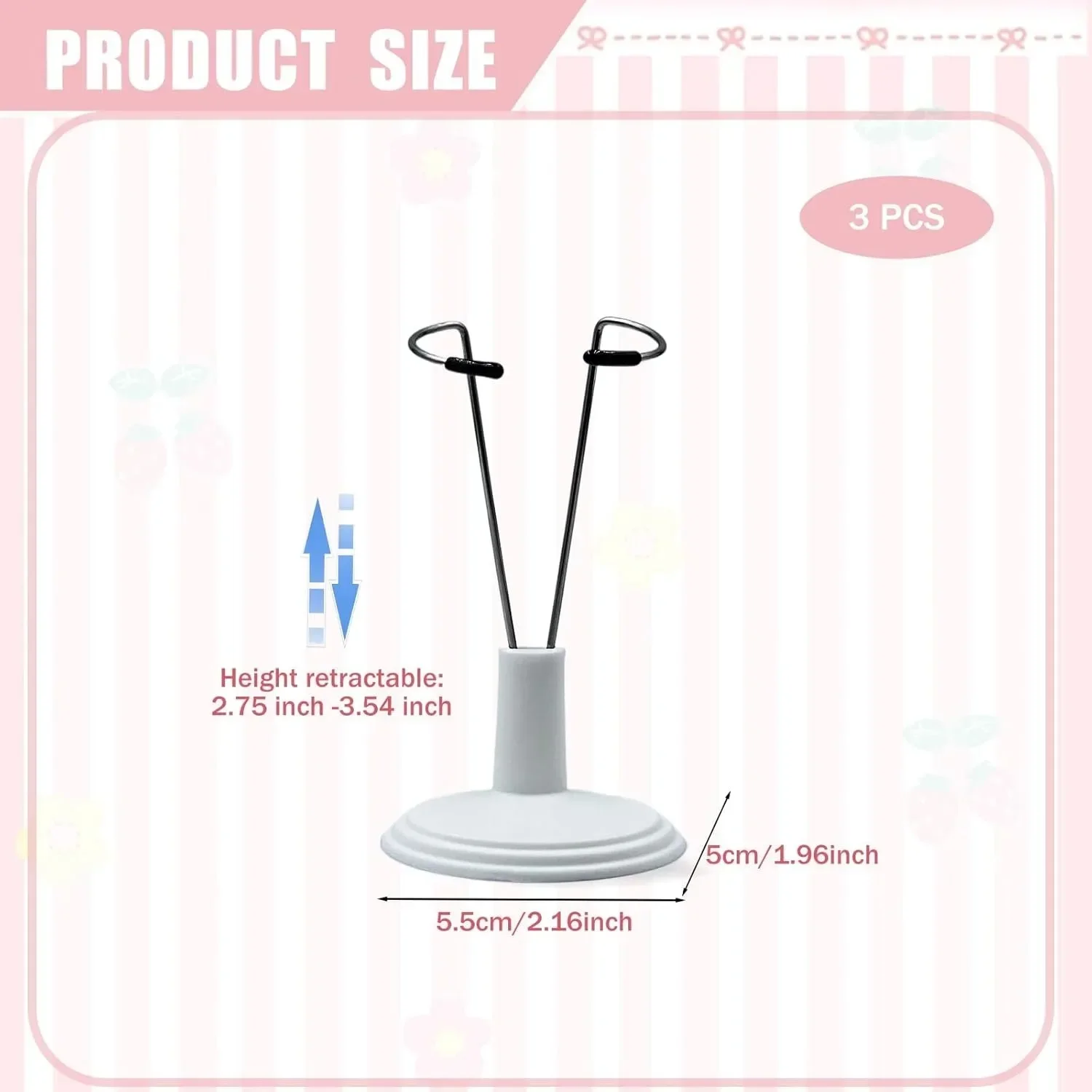 Adjustable Doll Stand for LABU,Doll Display Holder Support for 4-8 Inches Dolls,Keep The Doll in a Standing Position