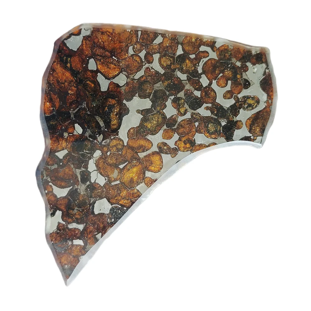 

37,8 г, серио паллазит, натуральный материал метеорита, нарезанные ломтики оливкового метеорита, коллекция образцов из Кении, QA236