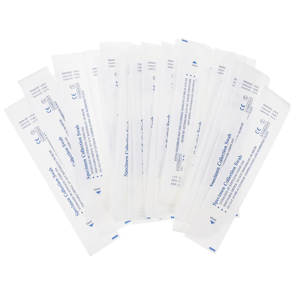 200 Pcs Nasal Swab Sterile Swabs Cleaning Sponge Brush Sample Collection Disposable Portable Pharynx Impresoras Portatiles 100pcs box needles disposable sterile pen type multi sample blood sample collection blood draw good quality needle 18g 24g