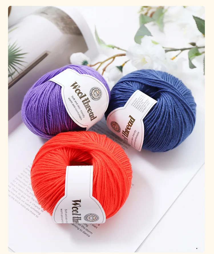 Warm 70% merino wool blend thread handmade DIY sweater scarf anti-pilling wool ball 6