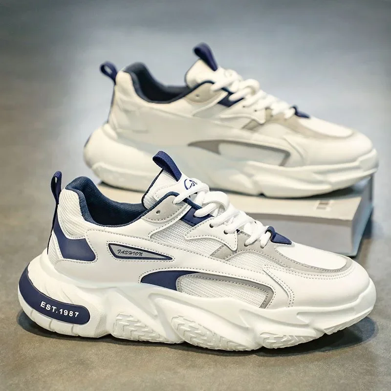 남성용 두꺼운 밑창 다용도 투박한 운동화, 통기성 메쉬 레이스업, 캐주얼 스포츠 신발, 부드러운 밑창 증가, 2023 신상 트렌드  Best5