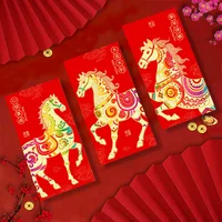 Cartoon Red Packet Festive 2026 Zodiac Red Envelope Year Of The Horse Red Envelopes Colorful For Traditional Festivals Family