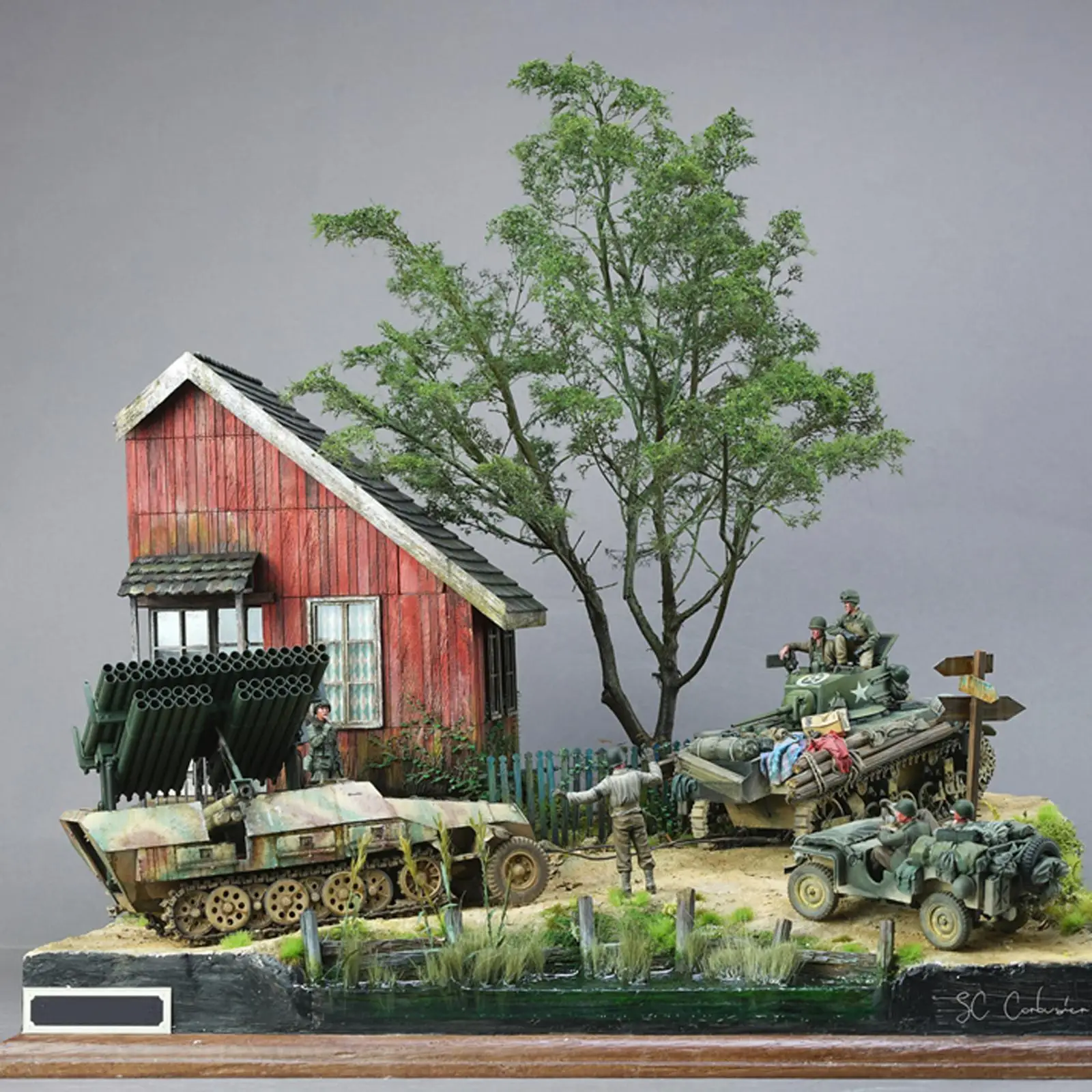 퍼즐 조립되지 않은 키트 나무 유적, 전쟁 장면 디오라마, 1/35 체중계