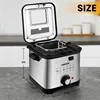 SUSTEAS Deep Fryer with Basket,1500W Electric Deep Fryers Use with Temperature Control, Removable Lid and 2.5L Non-Stick Inner 2