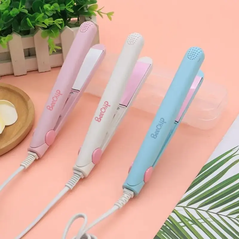 Hair Straightener Mini Clipboard Small Power Plug Curling Girls Air Bangs Portable