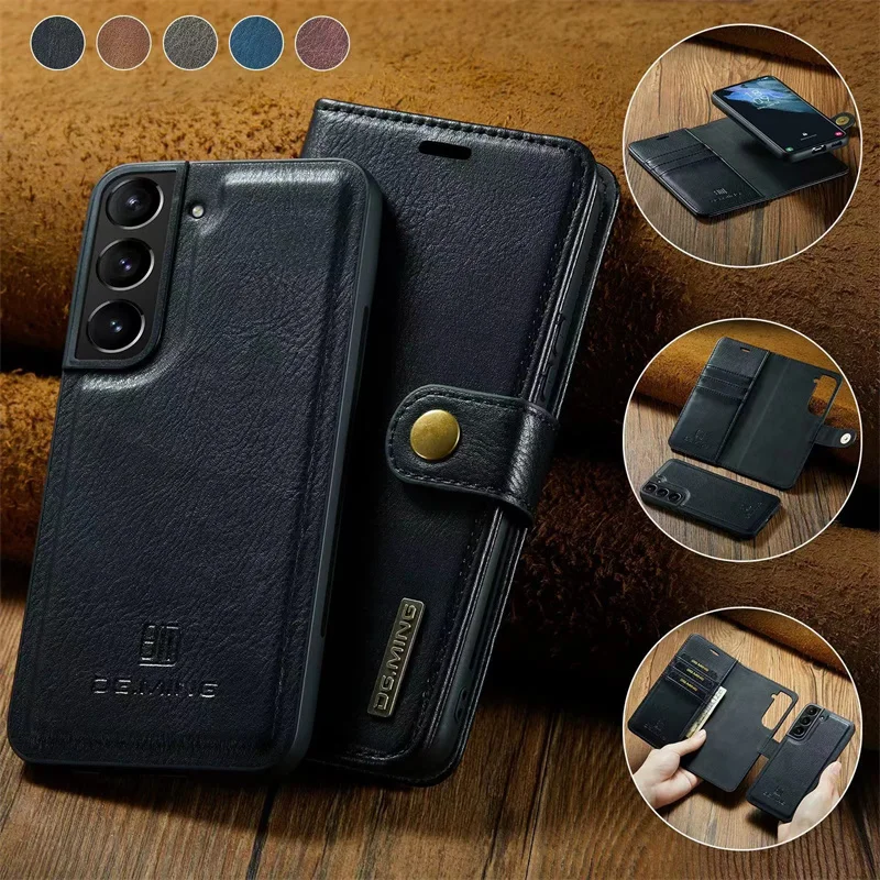 2 In 1 Detachable Magnetic Leather Case for Samsung Galaxy S9 Plus S8 A52 s A73 A53 A33 A13 A32 A51 S23 Ultra Flip Case