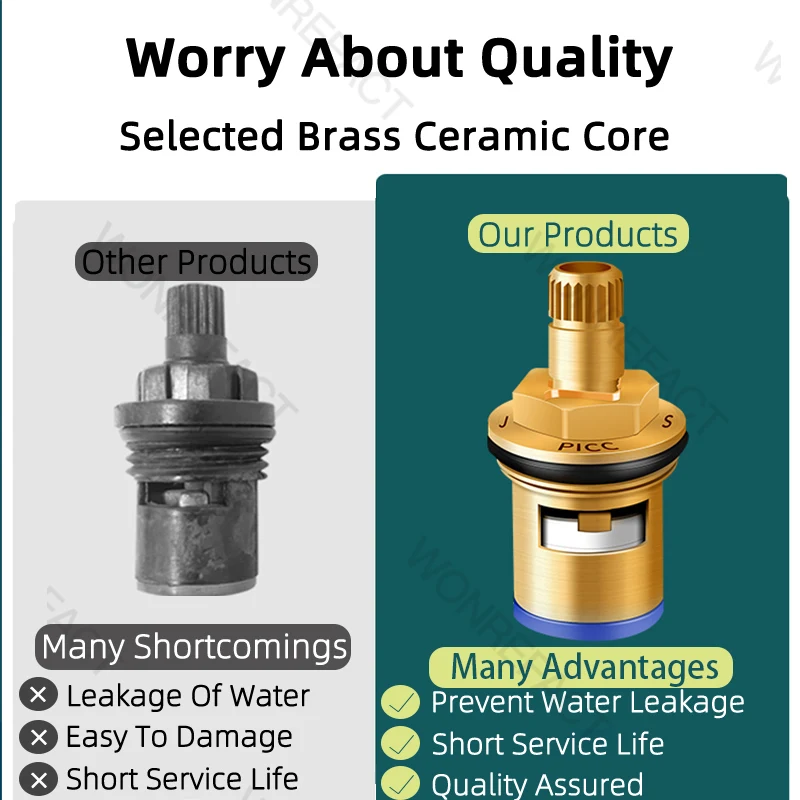 Water Faucet Triangle Valve Ceramic Spool for Kitchen Bathroom
