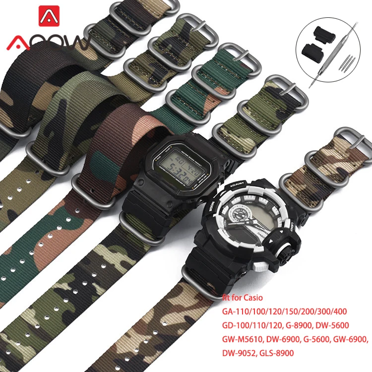 Zulu Watch Strap Camo Gshock Gd100 Strap Casio Camo Strap Watch Bracelets Nylon