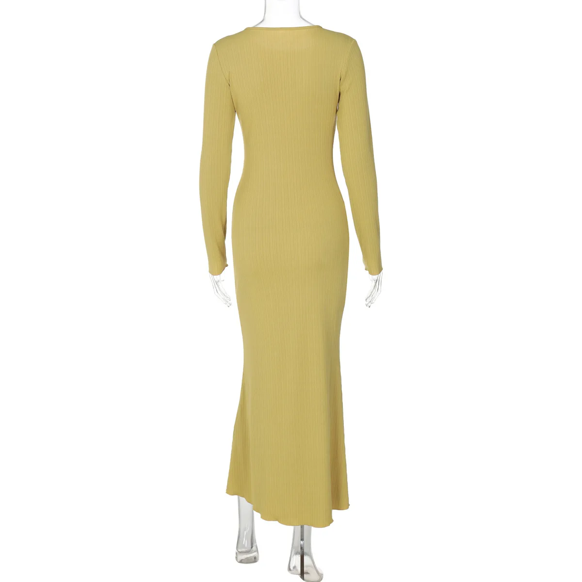 Fashion Autumn Slim Maxi Dress For Women High Waist Patchwork Ribbed Elegant Party Dress Ladies Solid Long Dress Clothes