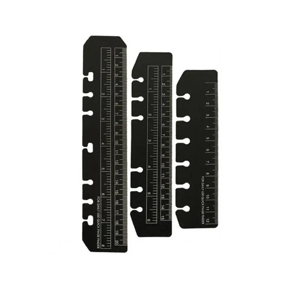 

3Pcs Convenient Scrapbook Ruler Lightweight Hard to Fade Bookmark Ruler Lovely Clear Pattern Bookmark Ruler