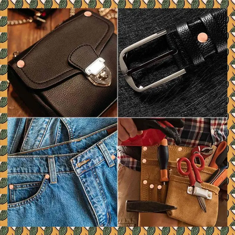 A77I 154Pcs 가죽 용 구리 리벳, 부드러운 가죽 리벳, 가죽 작업 청바지 자켓 용 순수 구리 리벳 및 버