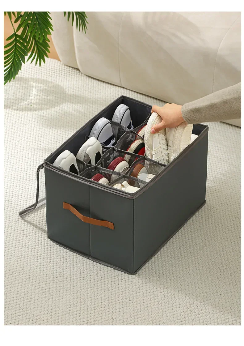 Faltbare Stoff-schuhaufbewahrungsbox Mit Staubschutzabdeckung_voghion.com
