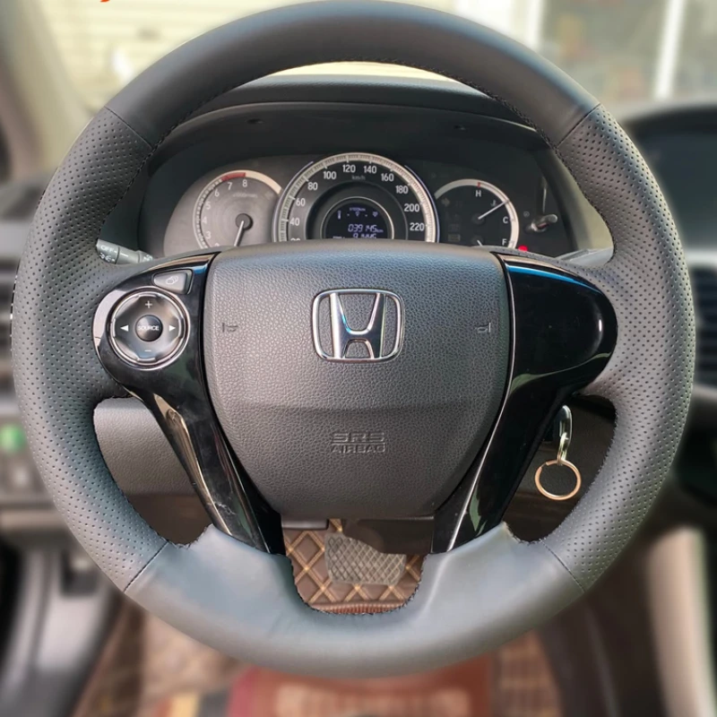 

Customized leather suede hand sewn steering wheel cover For HONDA Odyssey elysion Accord SPIRIOR Avancier car accessories