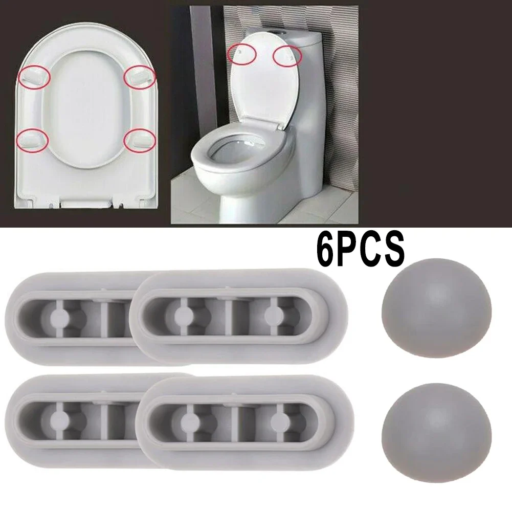 6pcs Antislip Gasket Toilet Seat Bumper Shock Absorber Toilet Seat Cushion Pad ers Bathroom Lifter Kits