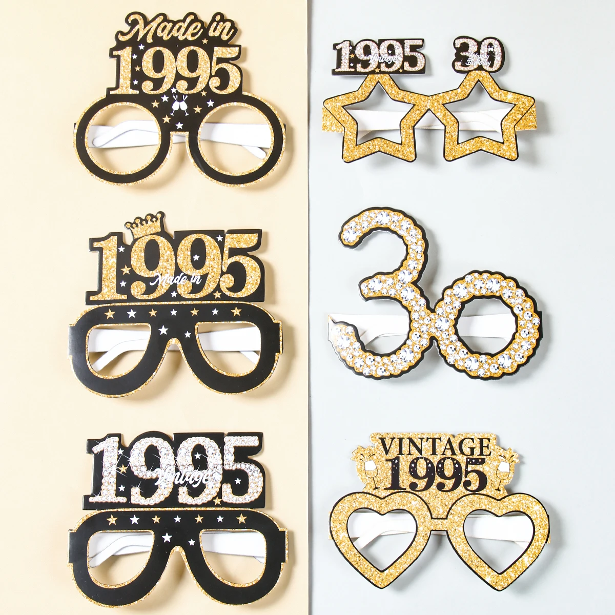 30th 40th 50th 60th 70th Balck Birthday Glasses Photography Props Celebrate Birthday Party Decoration Adults Anniversary Decor