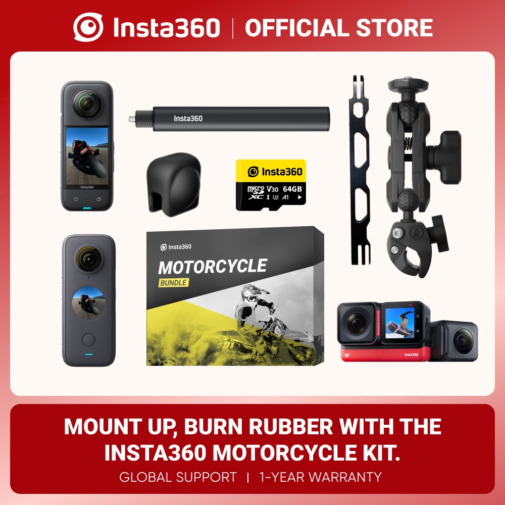 Insta360 One X3 360° Camera Motorcycle Bundle Kit