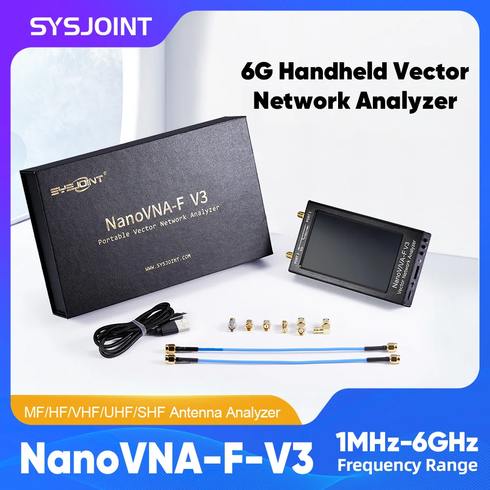 

6G NanoVNA-F V3 4.3 inch 6GHz HF VHF UHF Vector Network Analyzer Antenna Analyzer SWR VNA Meter +4500MAh Battery