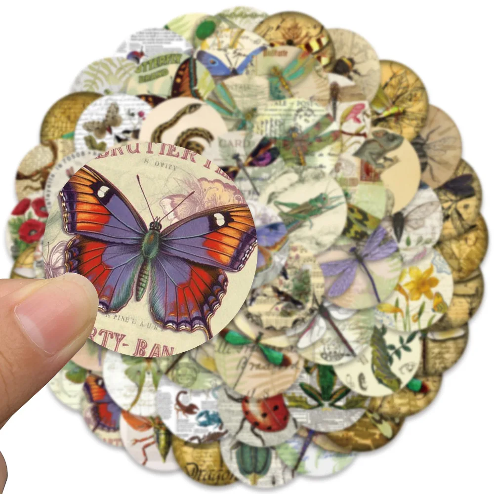 

10/30/58PCS Insects Stickers Graffiti Vintage Animal Specimen Decals DIY Waterproof Notebook Laptop Guitar Skateboard Fridge Toy