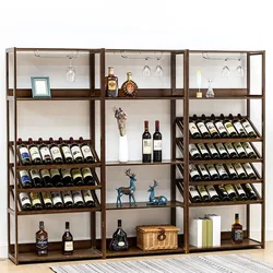 Wood Wine Rack Standing Retro European Style Decorative Shelving Living Room Bar Cabinet Indoor Porte Vin Boutique Furniture