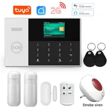 

Tuya WiFi GSM Smart Home Security Protection Alarm System Touch Screen Burglar SmartLife APP Remote Control RFID Arm and Disarm