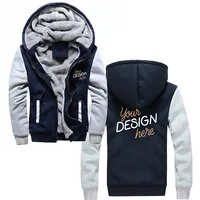 Sudadera con Capucha Personalizada DIY Hombre Cremallera Algodón Grueso Hip Hop