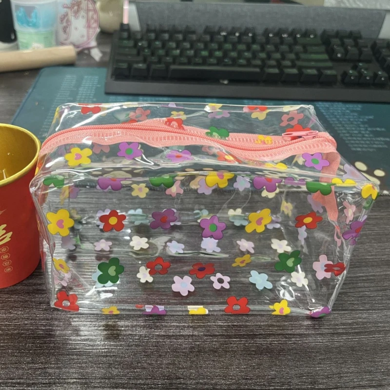Portable Makeup Bag Transparent Waterproof Large Capacity Cute Girl Toilet Special Bag Makeup Bag Travel 5