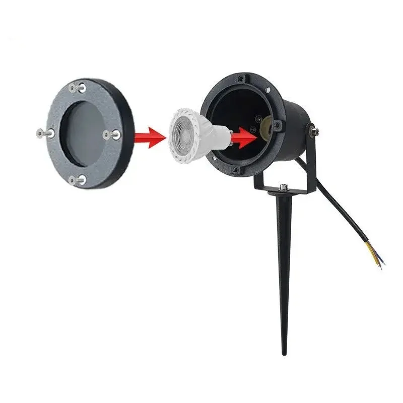 Outdoor LED Garden Lawn Lamp GU10 Blub MR16 IP65 Waterproof Plug-in Ground Path Aisle Landscape Spot Lighting 220V