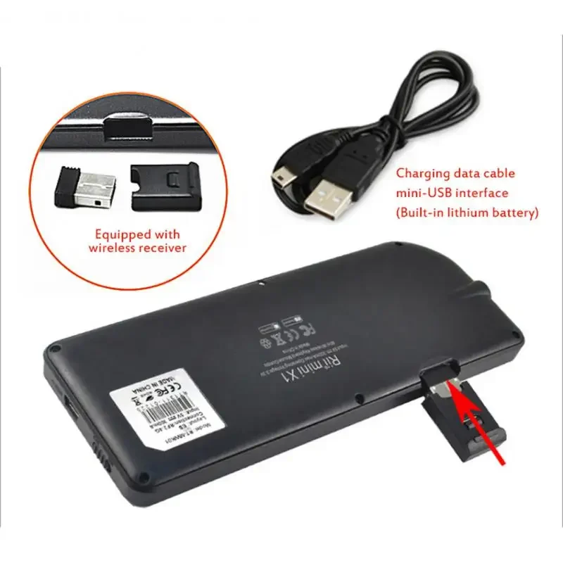 Mini 2.4G RF Wireless Keyboard Spanish French Russian English Keyboard Backlight Touchpad Mouse for PC Notebook Smart Tv Box