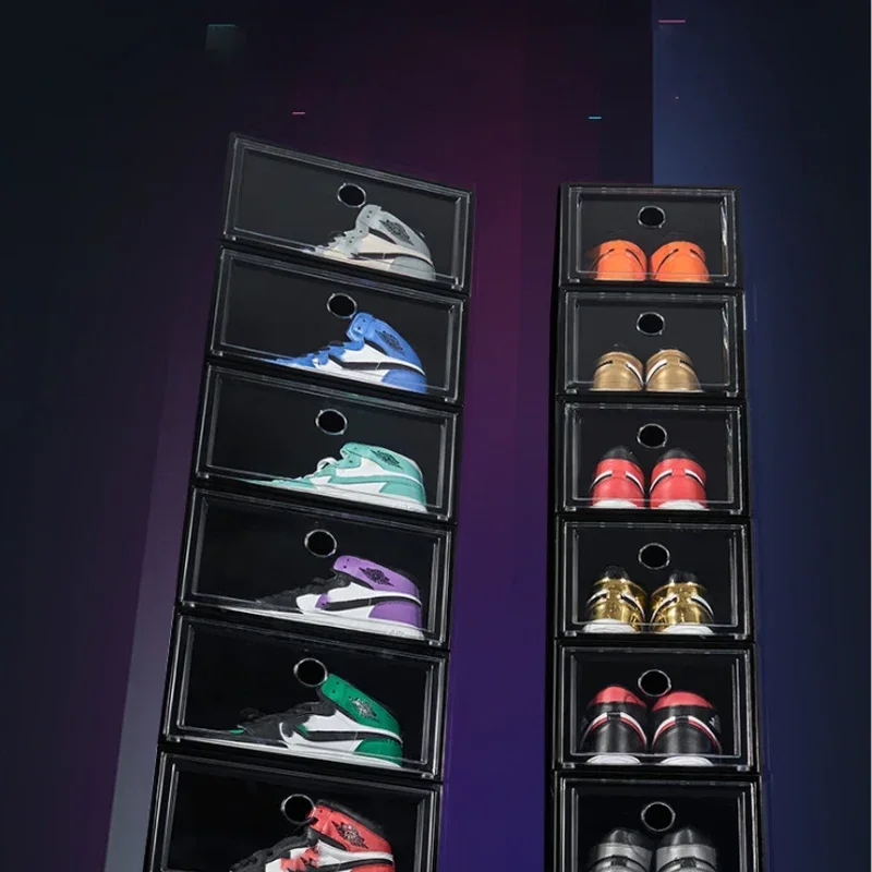 Shoe Storage Box Shoe Rack 1pcs/set AJ Sneakers Box plastic shoe box Stackable Cabinet Storage Box high-top Dustproof AJ shoes organizers