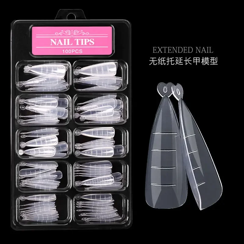 Description Picture 5 of item100pcs Pointy Quick Extension Building False Nail Tips Mold Form Transparent Acrylic Fake Nails Art UV Gel Manicure Tools