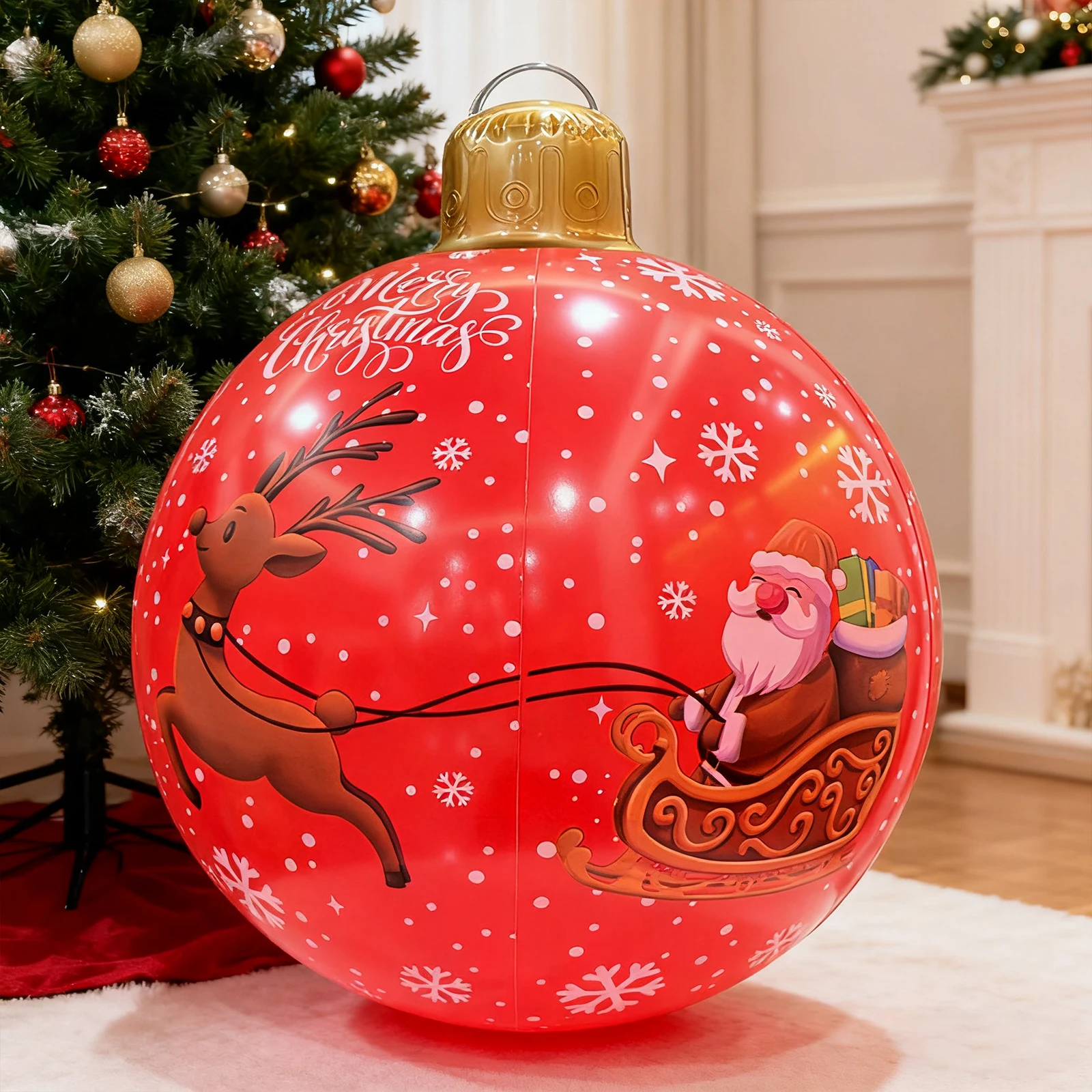 35/60cm Inflatable Christmas Decoration Ball, PVC Christmas Inflatable Ball Popular Christmas Decoration for Indoor Outdoor
