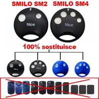 2PCS NICE SMILO SM2 SM4 Garage Door Opener Keychain / Gate Remote Control For SMXI SMX2R SMX2 SMXIS OXI OX2 433 MHz Gate Opener 2