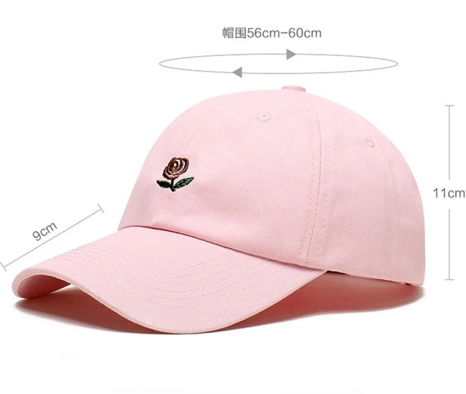 Summer Baseball Cap Rose Embroidery Outdoor Sports Cotton Snapback Hats for Men Women Fashion Comfortable Sunshade Couple Hat