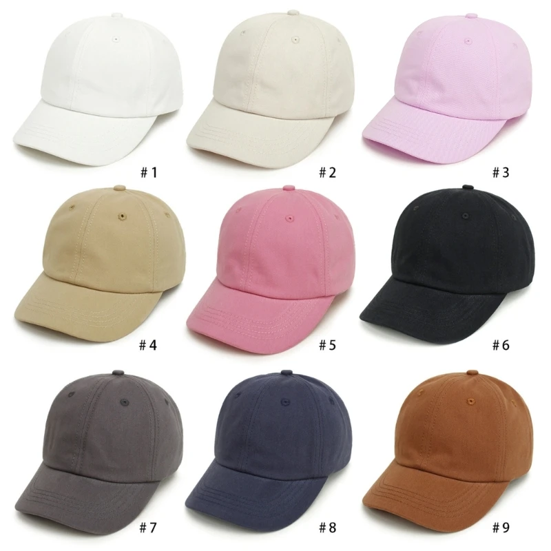 

Children Kids Baseball Plain Solid Color Curved Brim Sunscreen Toddler Boys Girls Hip Hop Adjustable Travel Trucker for Sun