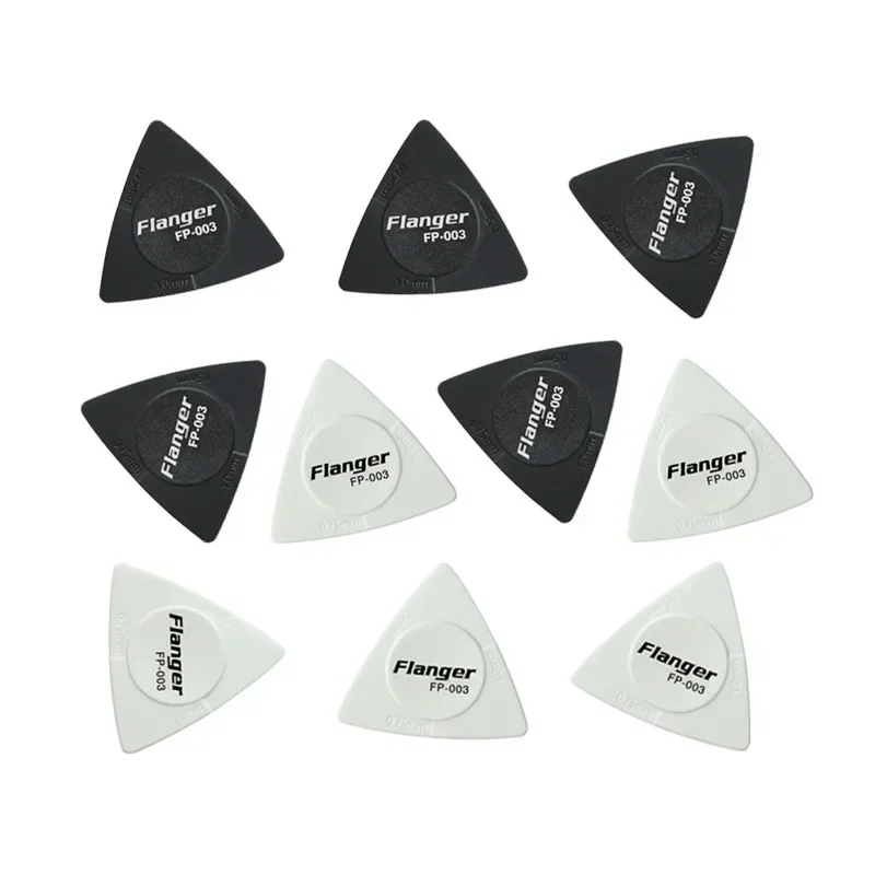 1pcs 0.5/0.75/1mm Guitar Picks Triangle Black White Multi-thickness Anti-slip Style ABS Material Picks Guitar Accessories FP-003